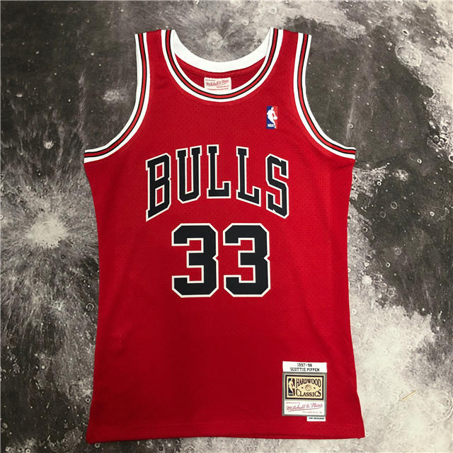 Best Replica SCOTTIE PIPPEN CHICAGO BULLS THROWBACK JERSEY (HEAT APPLIED) - Colareps