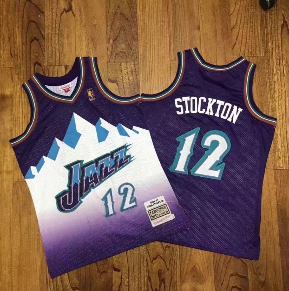 Best Replica JOHN STOCKTON UTAH JAZZ THROWBACK JERSEY - Colareps
