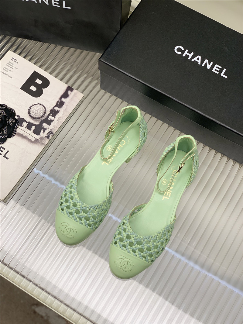 Best Replica Chanel Mary Jane woven hollow sandals - Colareps