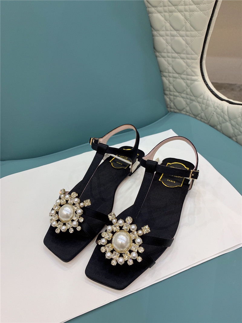 Best Replica roger vivier Dupes SS Pearl Rhinestone Sandals - Colareps