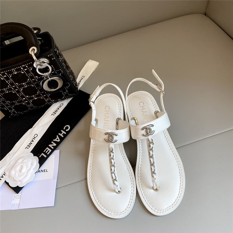 Best Replica chanel logo chain sandals - Colareps