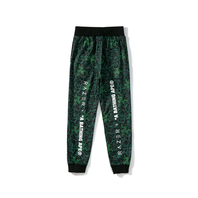 Best Replica BAPE x RAZER Track Pants Sweatpants Green HDCP8790 - Colareps
