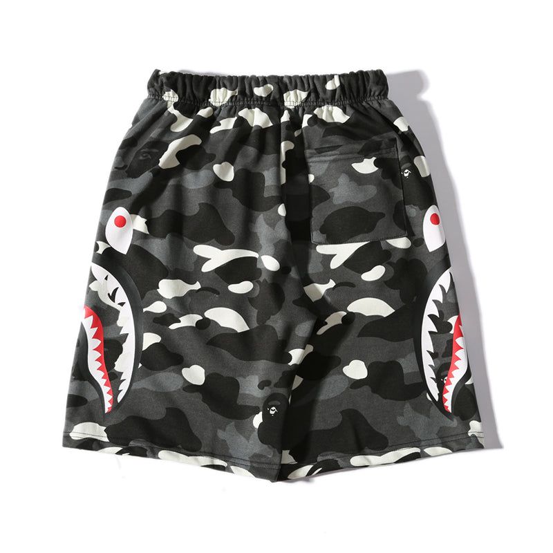 Best Replica BAPE APE Shorts Shark Camo Black White Pants HDCP8610 - Colareps