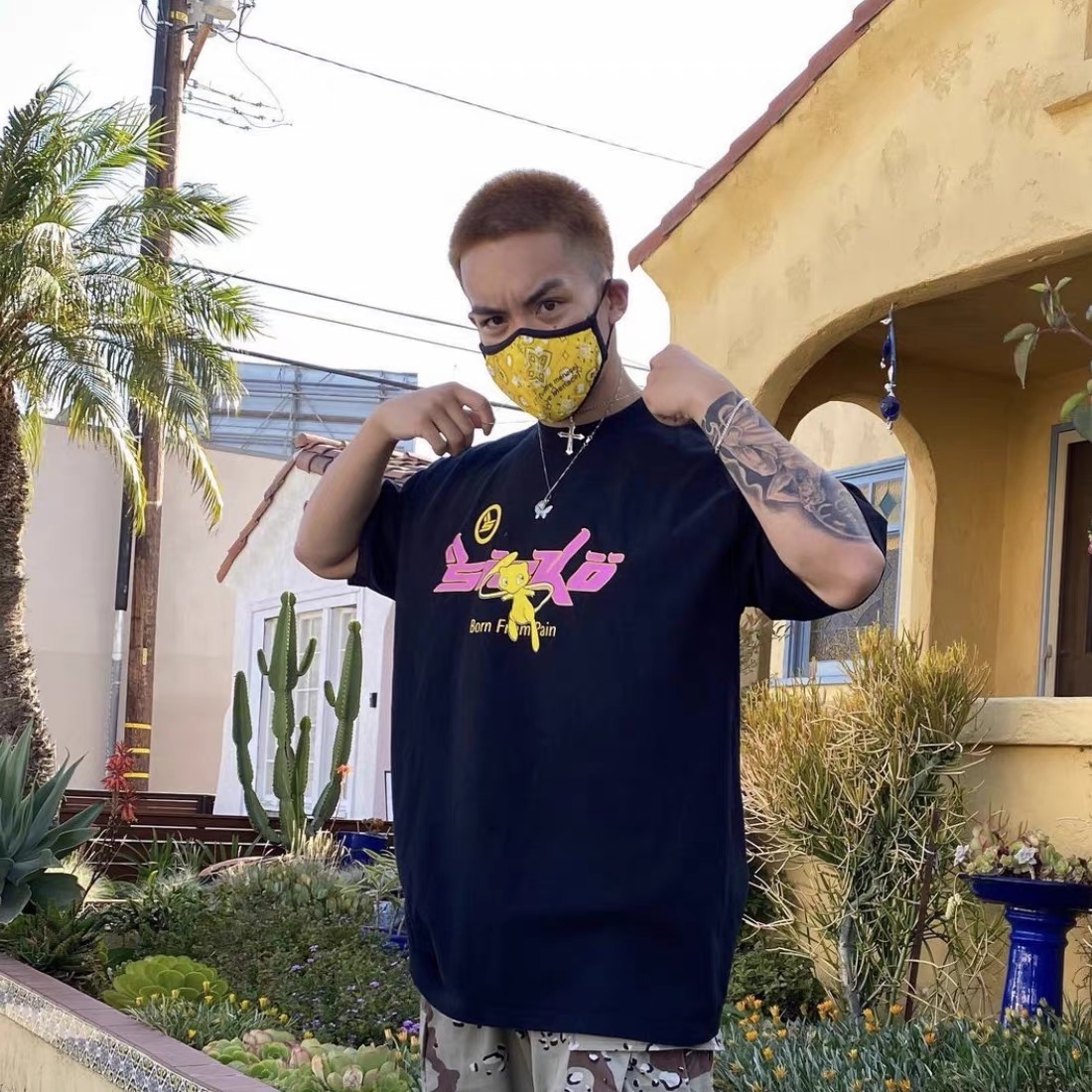 Best Replica 1:1 quality version Sicko.1993 Joy x Pain Mew tee black white - Colareps