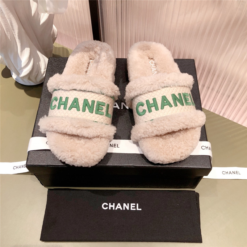 Best Replica chanel lamb wool slippers - Colareps