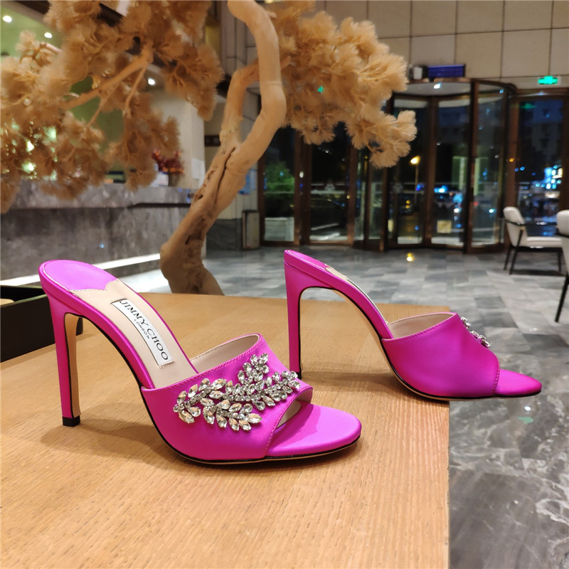 Best Replica jimmy choo high heel fishmouth satin sandals - Colareps