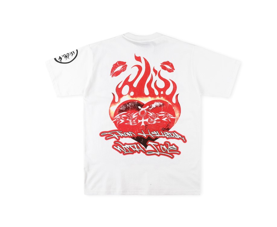 Best Replica HellStar Replica Love You Like Fire Printed Short Sleeve  tee - Colareps