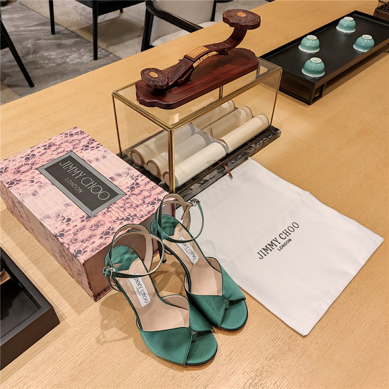 Best Replica Jimmy Choo handmade satin panel peep-toe sandals - Colareps