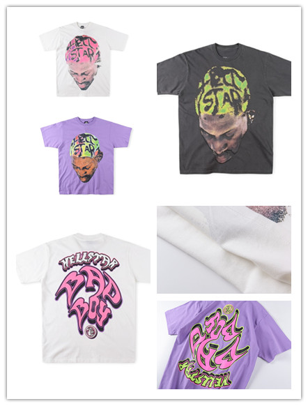 Best Replica Front Portrait Back Graffiti Letter Print Short Sleeve tee 4 styles - Colareps