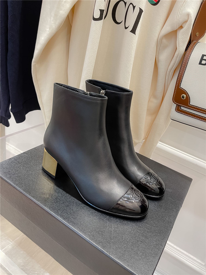 Best Replica chanel metal heel top ankle boots - Colareps