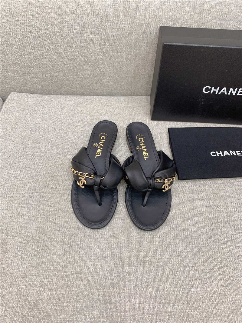 Best Replica chanel flip-flop chain sheepskin slippers - Colareps
