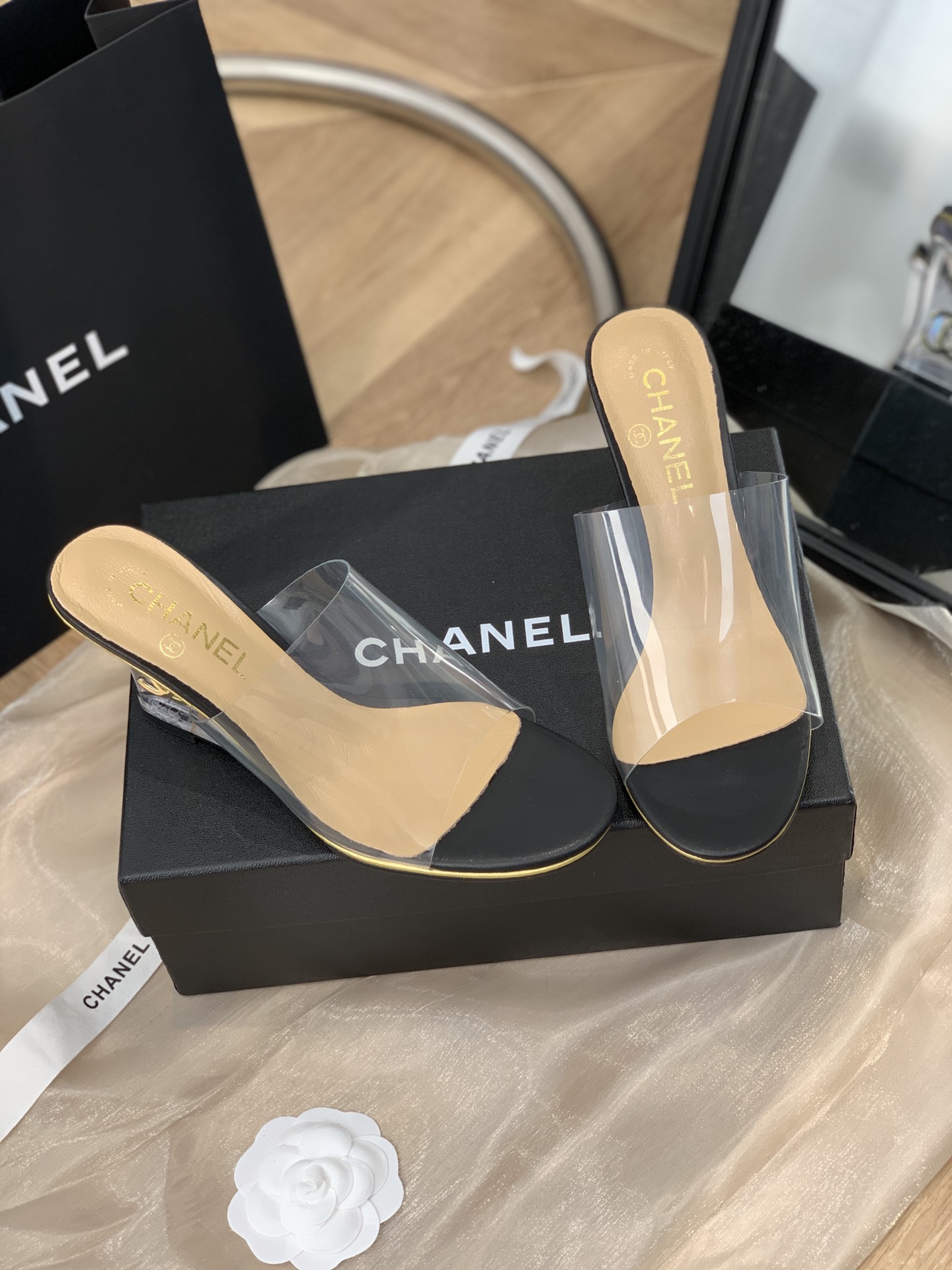 Best Replica chanel crystal heel sandals - Colareps