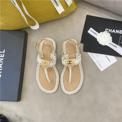 Best Replica Chanel Flat Dupes woven thong sandals - Colareps
