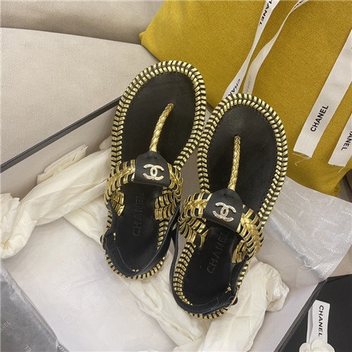 Best Replica Chanel Flat Dupes woven thong sandals - Colareps