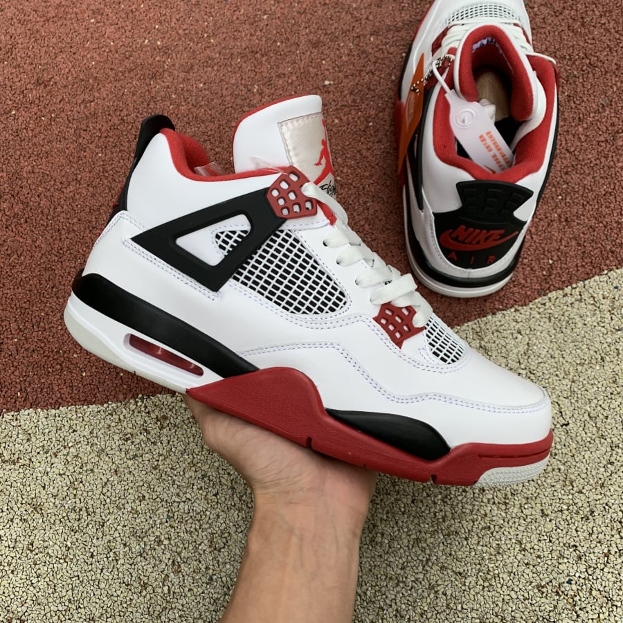 Best Replica Air Jordan 4 Retro Fire Red Extended Size - Colareps