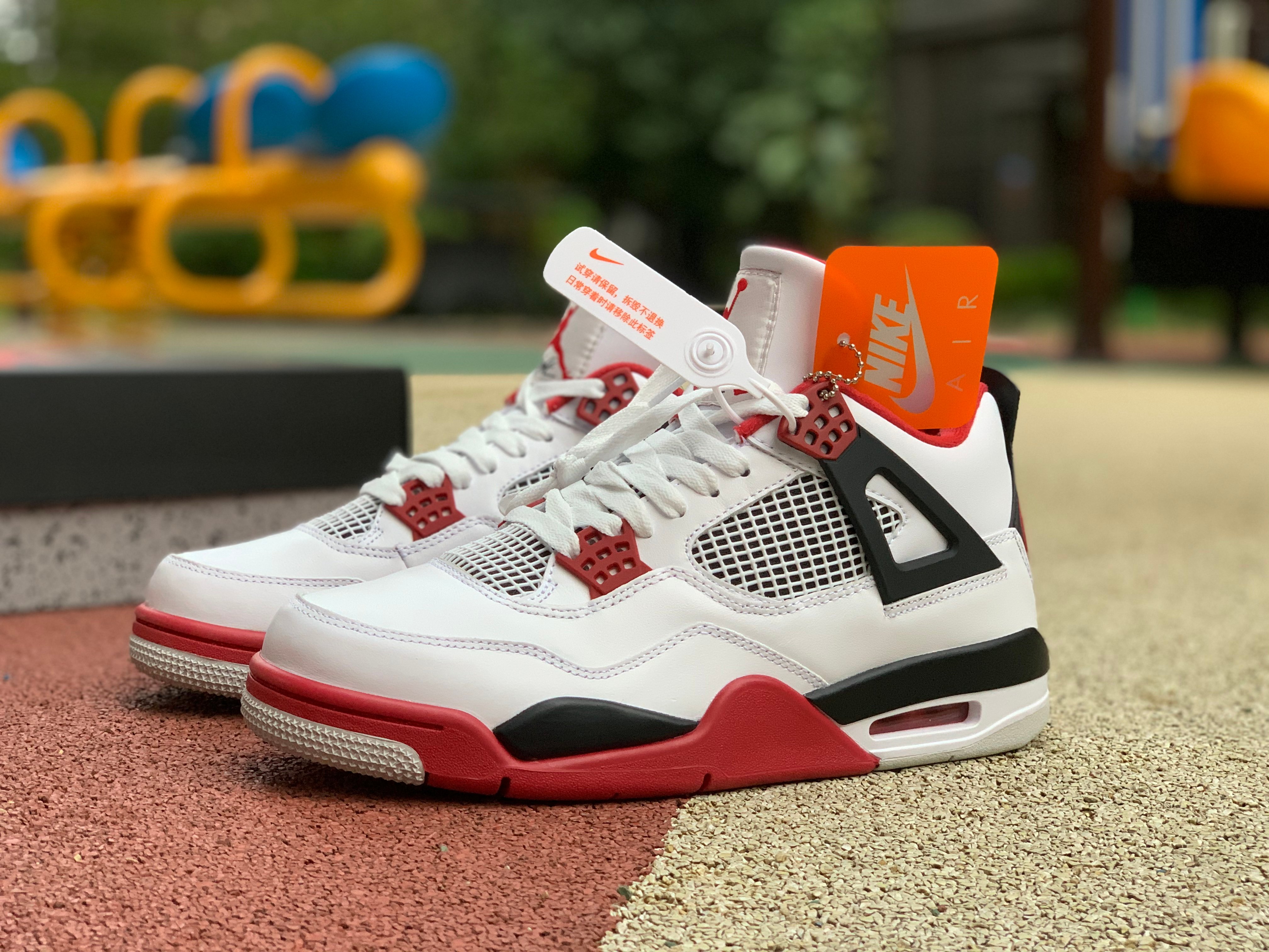 Best Replica Air Jordan 4 Retro Fire Red Extended Size - Colareps