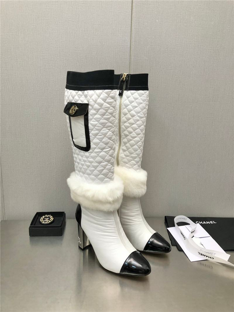 Best Replica chanel colorblock classic embroidered long boots - Colareps