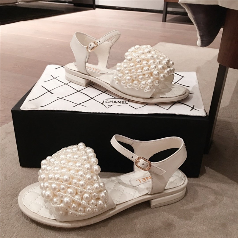 Best Replica chanel pearls sandals white - Colareps