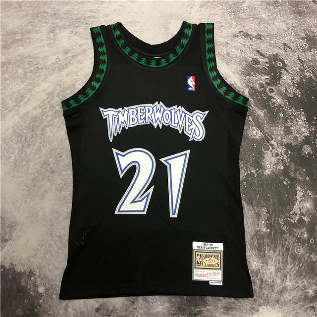 Best Replica KEVIN GARNETT MINNESOTA TIMBERWOLVES THROWBACK JERSEY (HEAT APPLIED) - Colareps