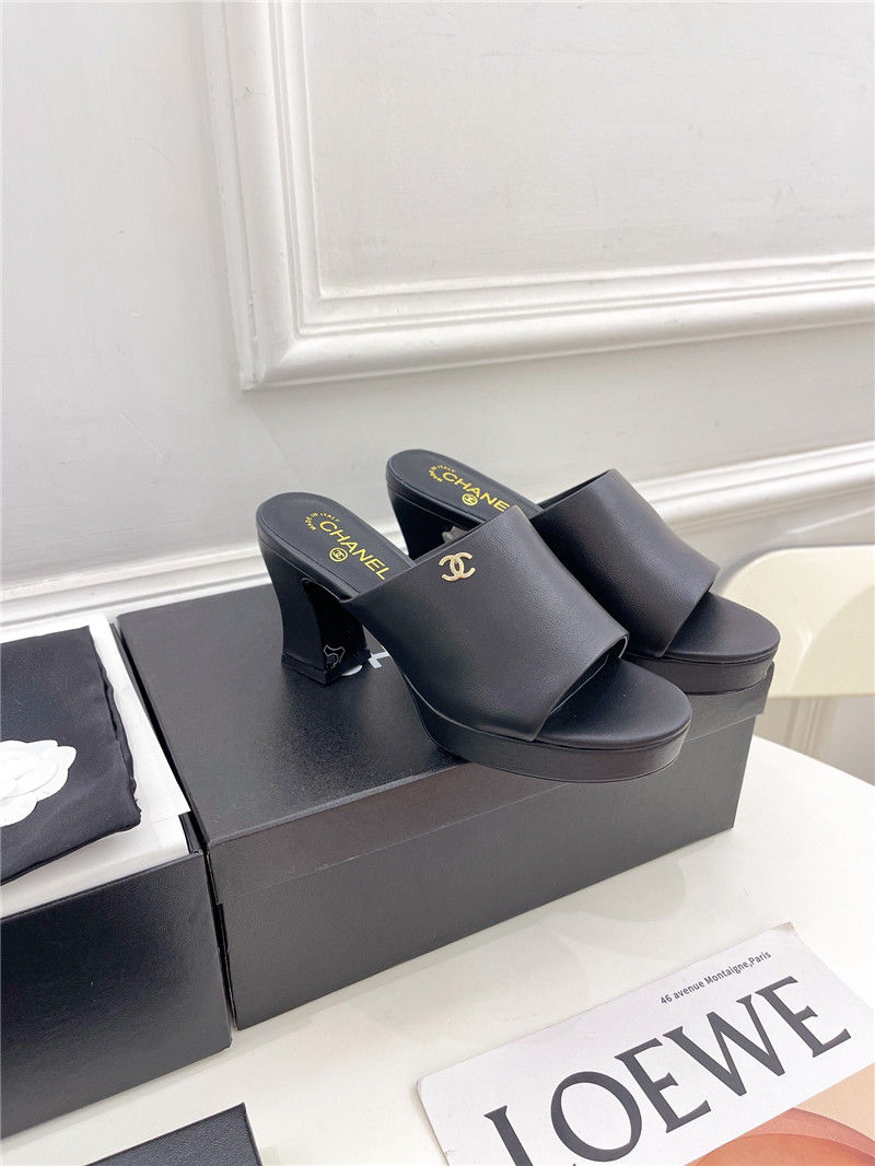 Best Replica chanel platform high heel slippers - Colareps