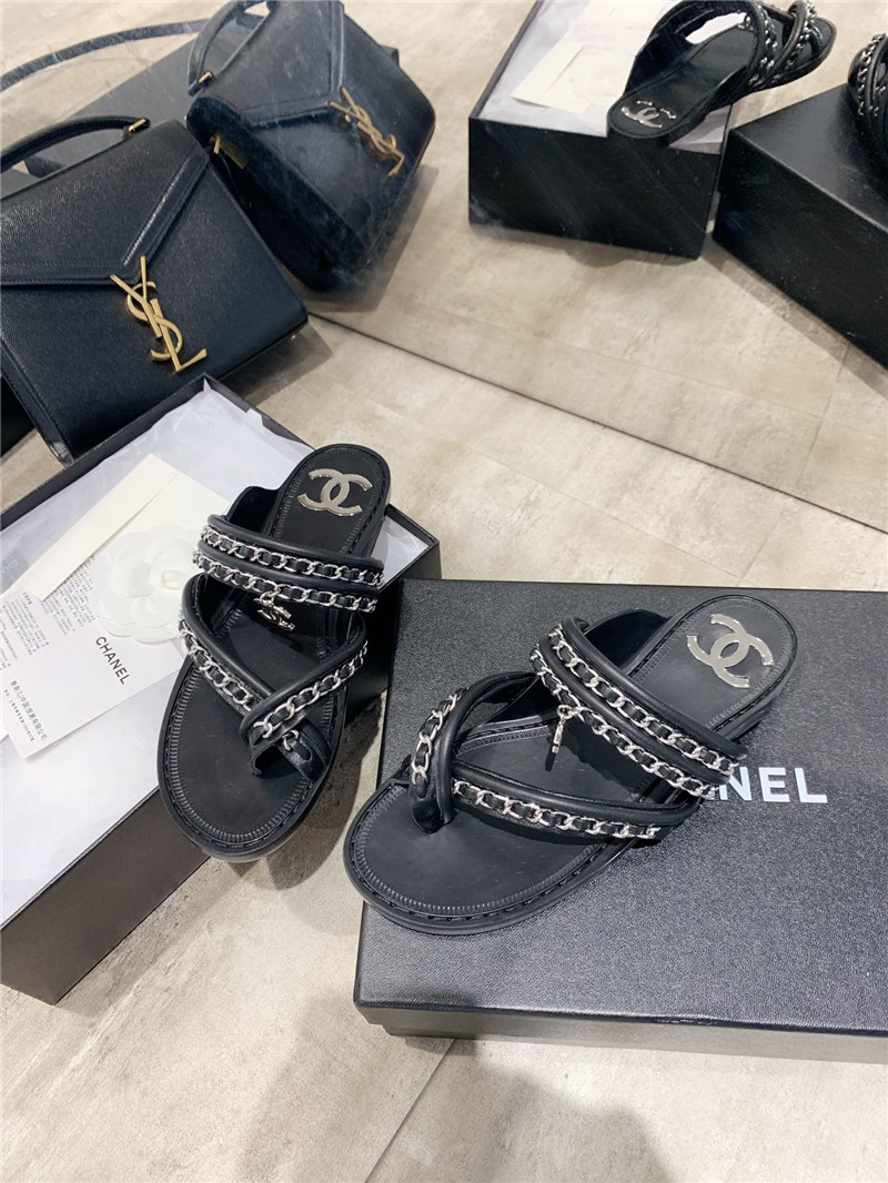 Best Replica CHANEL cc flip flops black - Colareps