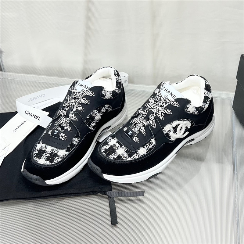 Best Replica Chanel plaid wool mosaic sneakers - Colareps