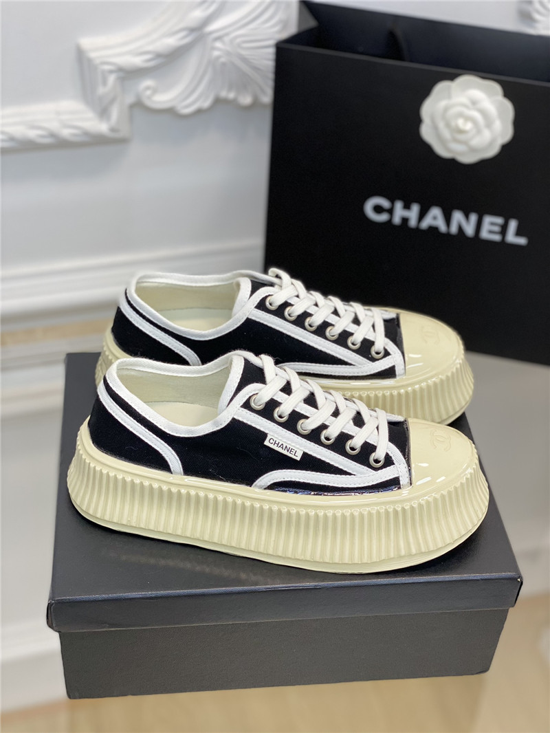 Best Replica chanel platform canvas sneakers - Colareps