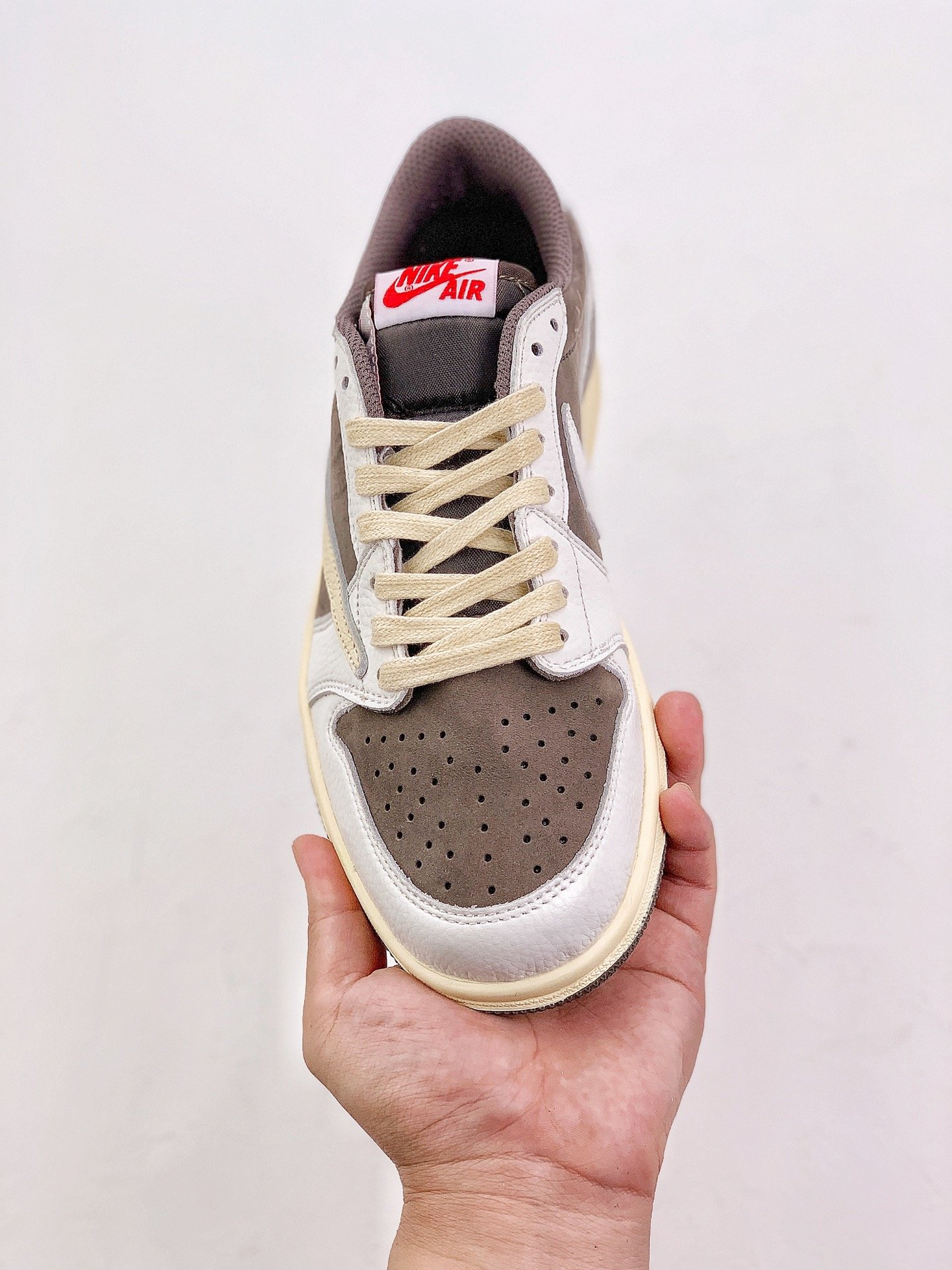 Best Replica Travis Scott Reverse Mocha AJ1 Low Extended size - Colareps