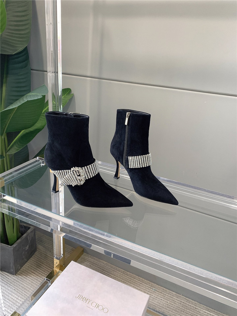 Best Replica Jimmy Choo Pearl Heels Dupe rhinestone high-heeled boots - Colareps