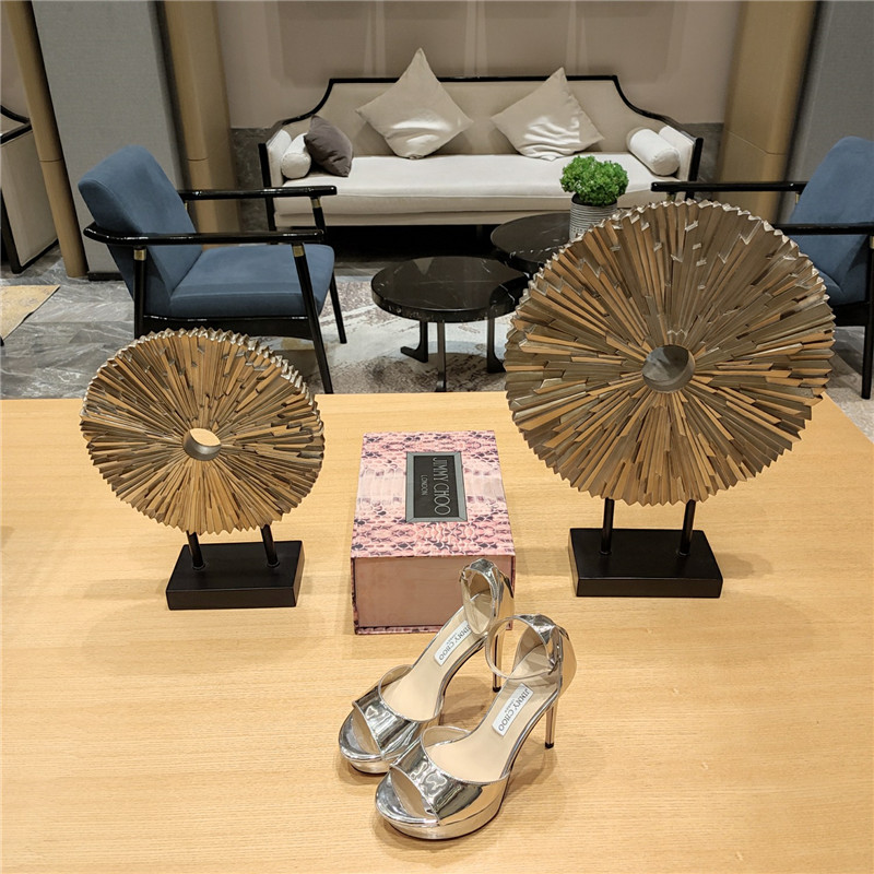 Best Replica Jimmy Choo Crystal Chain Heeled Platform Sandals - Colareps