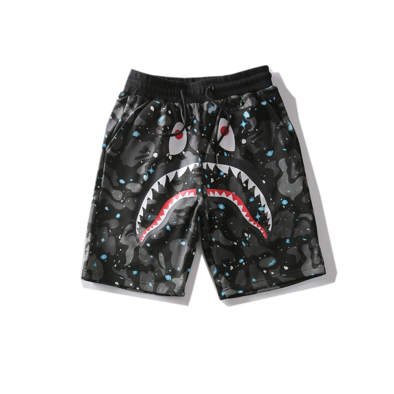 Best Replica BAPE APE Camo Shark Shorts Black Pants HDCP8312 - Colareps