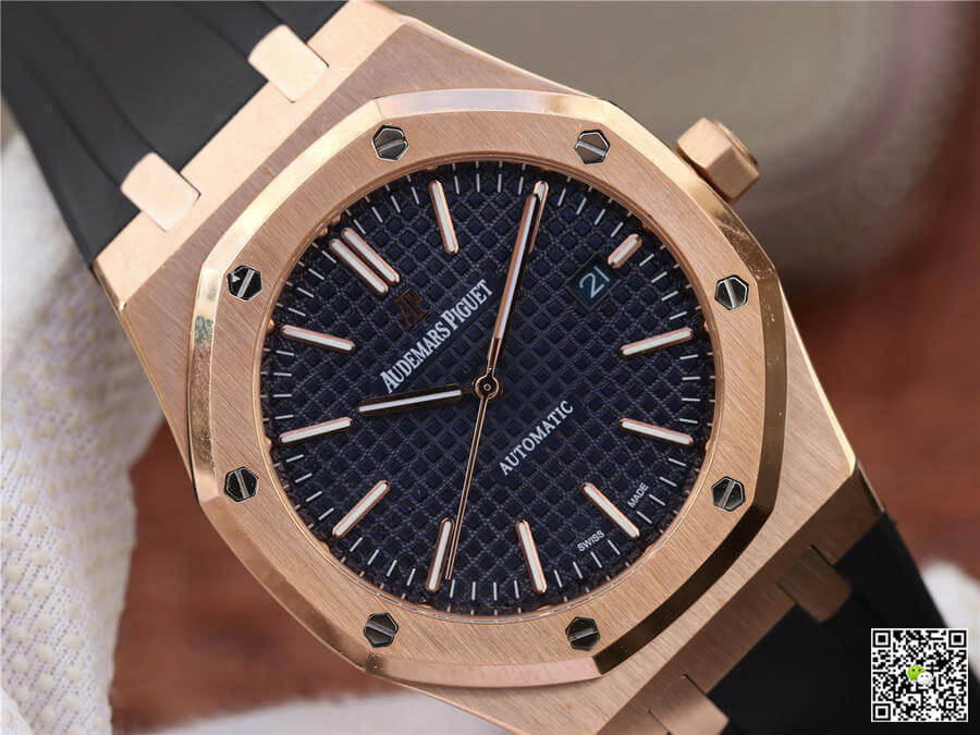 Best Replica Replica Audemars Piguet Royal Oak 15400 1:1 Best Edition Rose Gold Blue Dial - Colareps