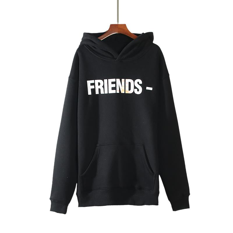 Best Replica Vlone x Friends Staple Big v PLUS thickening Black Hoodie - Colareps