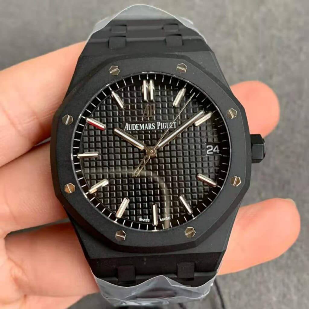 Best Replica Replica Audemars Piguet Royal Oak 15500 DLC Version 1:1 Best Edition ZF Factory Black Dial - Colareps