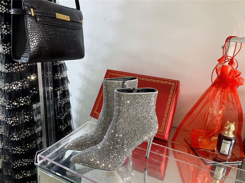 Best Replica Rene Caovilla drilled pointed high heel boots - Colareps