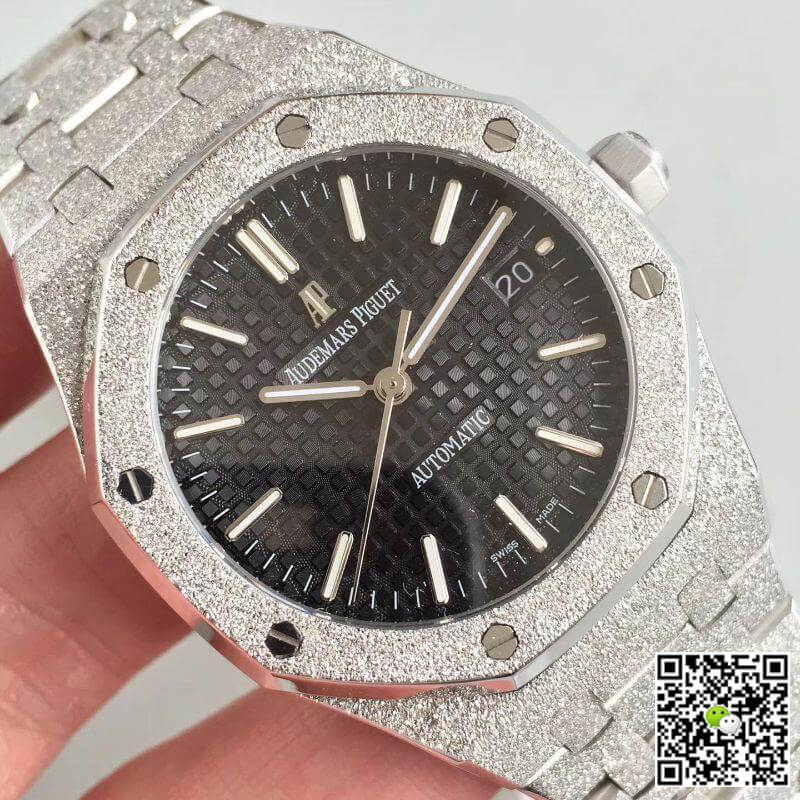 Best Replica Replica Audemars Piguet Royal Oak 15454BC.GG.1259BC.01 OM Factory 1:1 Best Edition Swiss ETA3120 Black Textured Dial - Colareps