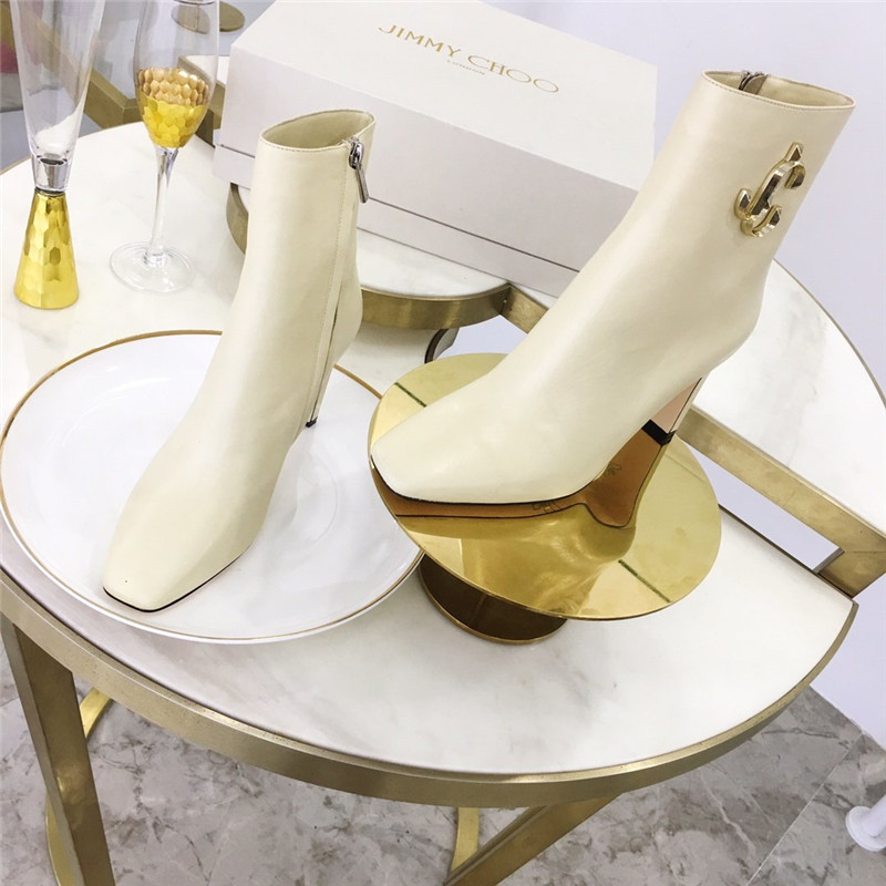 Best Replica Jimmy Choo Minori 85 Ankle Boots in white - Colareps