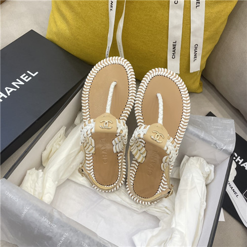 Best Replica Chanel Flat Dupes woven thong sandals - Colareps