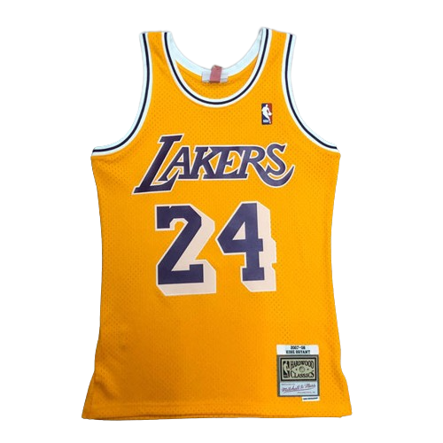 Best Replica KOBE BRYANT LOS ANGELES LAKERS #24 YELLOW THROWBACK JERSEY (HEAT APPLIED) - Colareps