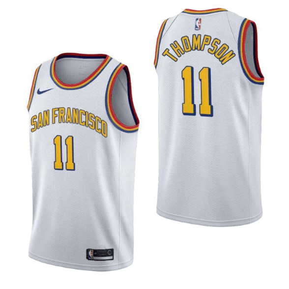 Best Replica KLAY THOMPSON GOLDEN STATE WARRIORS THROWBACK JERSEY - Colareps
