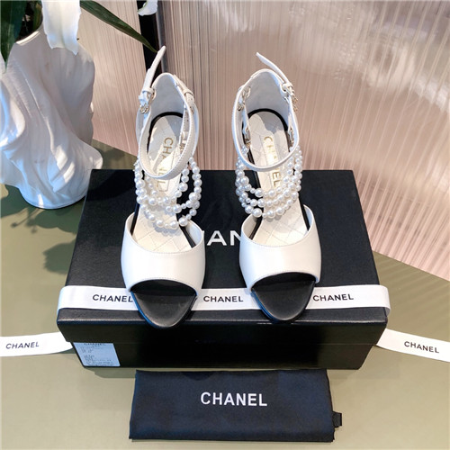 Best Replica chanel high heel pointed pearl sandals - Colareps