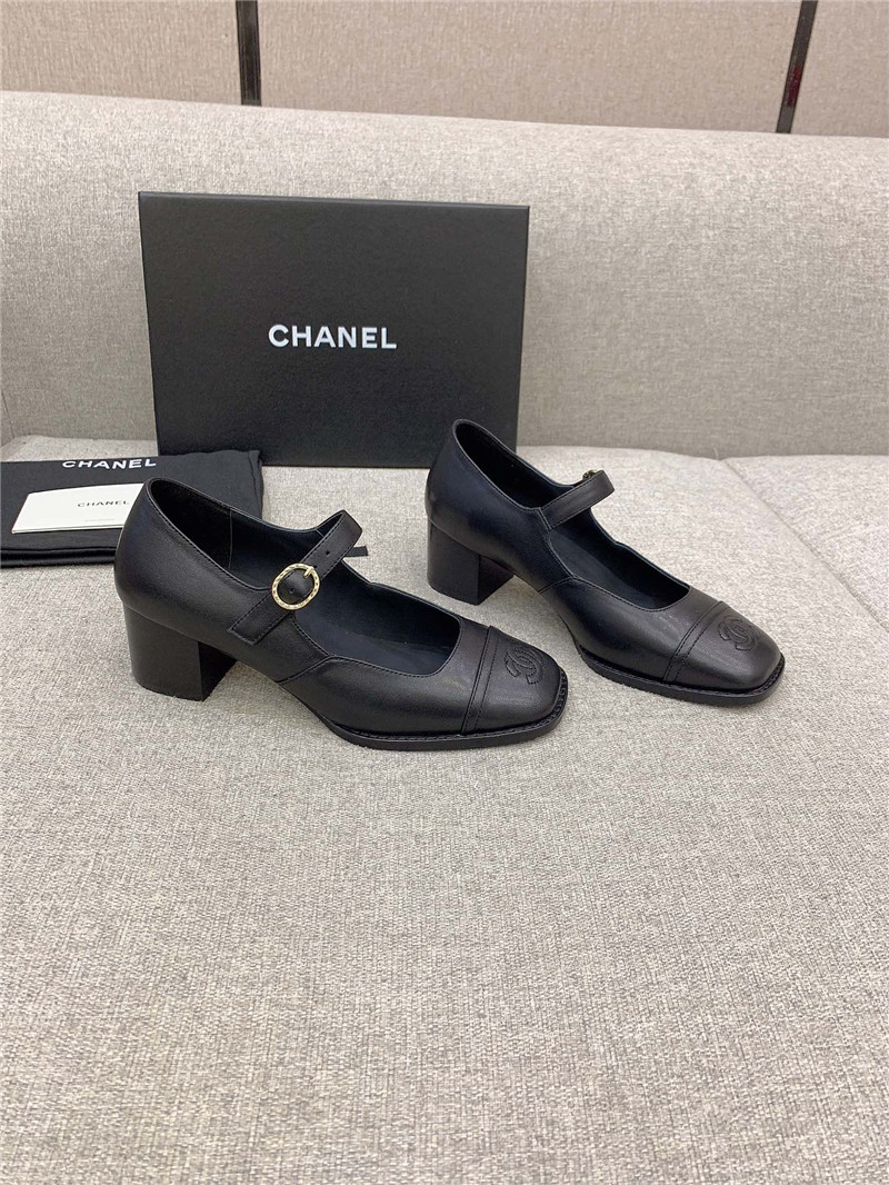 Best Replica Chanel new thick heel square toe shoes - Colareps