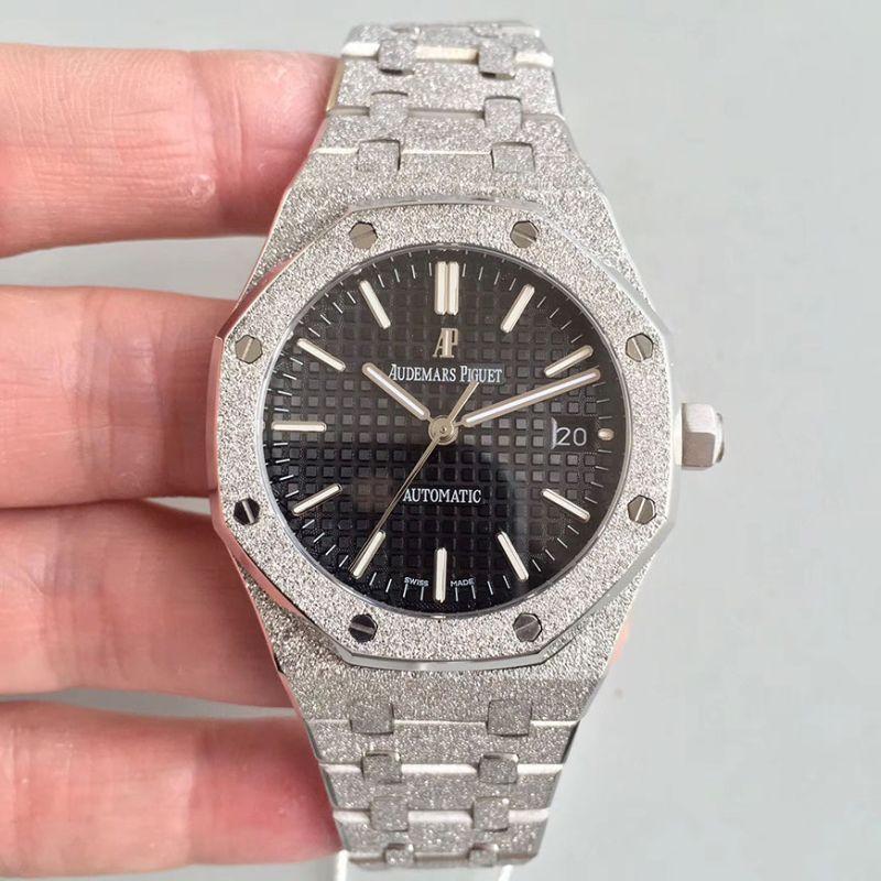 Best Replica Replica Audemars Piguet Royal Oak 15454BC.GG.1259BC.01 OM Factory 1:1 Best Edition Swiss ETA3120 Black Textured Dial - Colareps