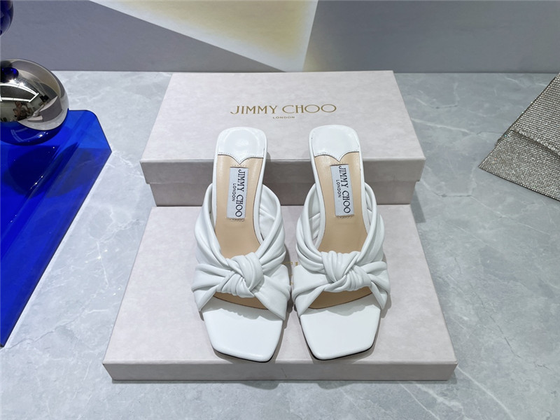 Best Replica jimmy choo bow heels dupe square toe bow sandals - Colareps