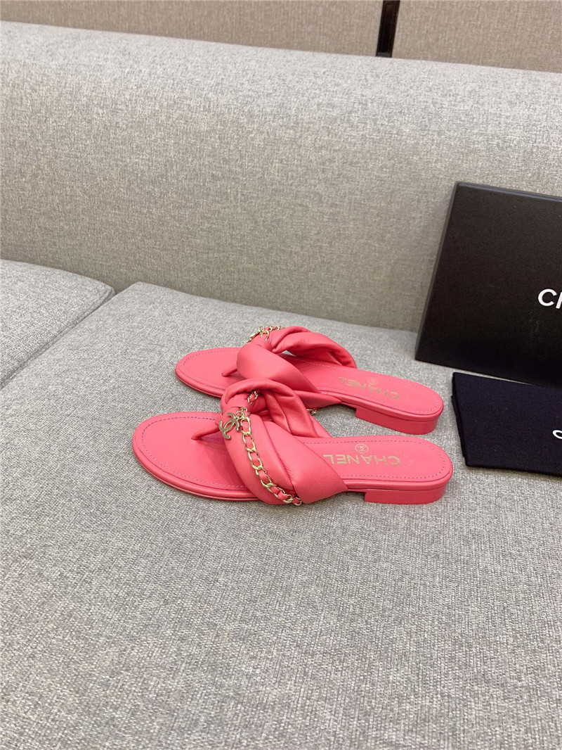Best Replica chanel flip-flop chain sheepskin slippers - Colareps