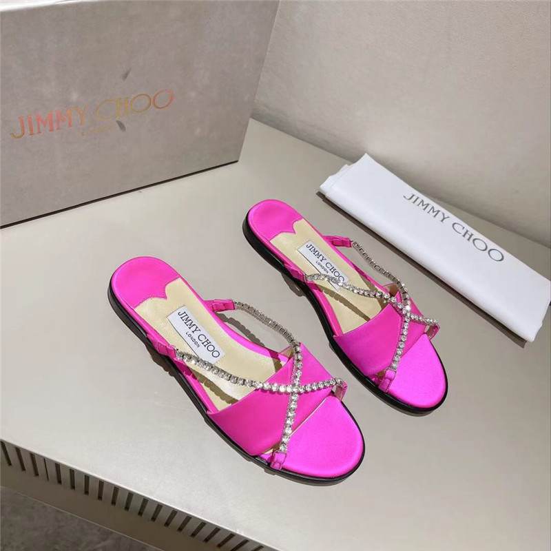 Best Replica Jimmy Choo strappy rhinestone slides - Colareps
