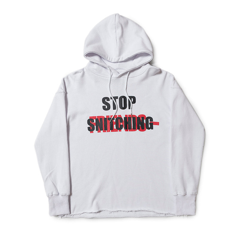 Best Replica Vlone x Friends Hoodie Stop Snitching No Cap Sweatshirt 6005 - Colareps
