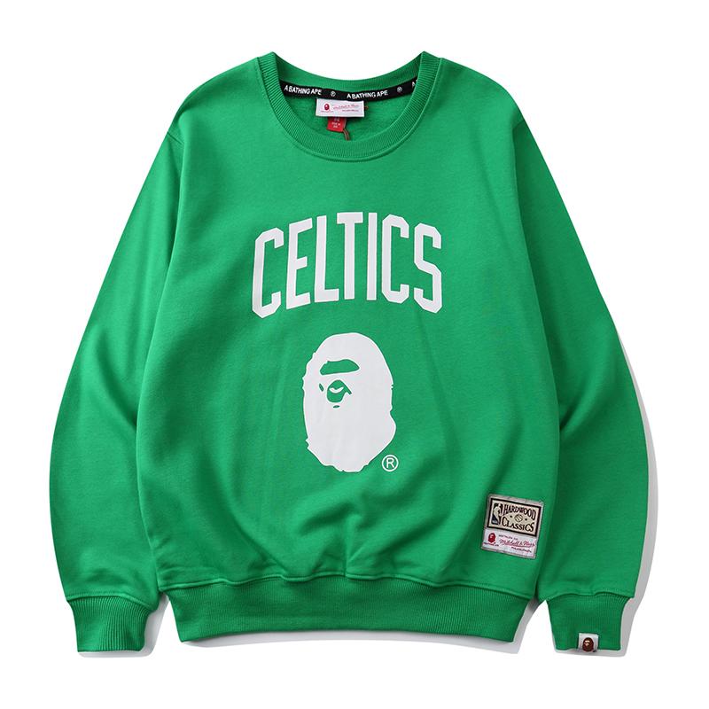 Best Replica Bape Celtics Crewneck Pullover Hoodie - Colareps