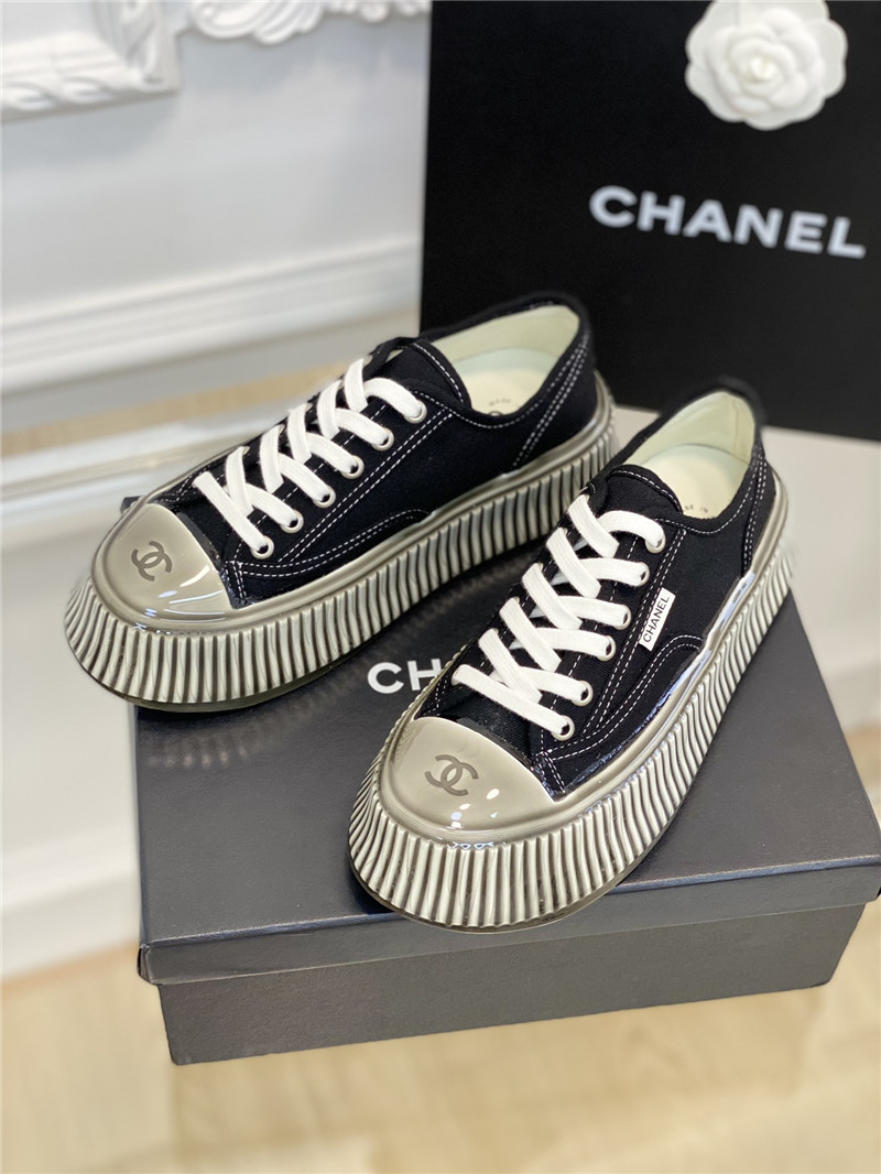 Best Replica chanel platform canvas sneakers - Colareps