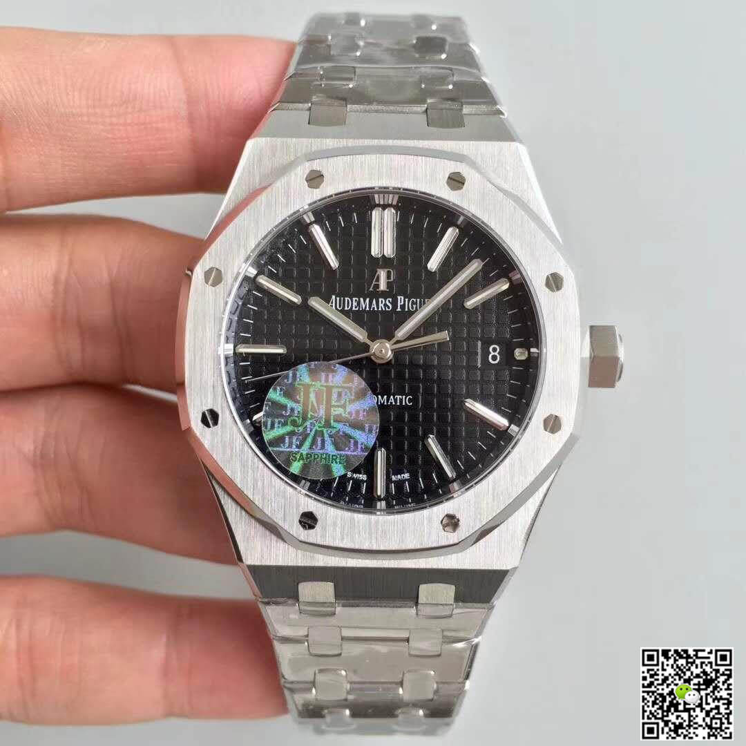 Best Replica Replica Audemars Piguet Royal Oak 15400ST.OO.1220ST.01 JF Factory 1:1 Best Edition Swiss ETA3120 Black Dial - Colareps